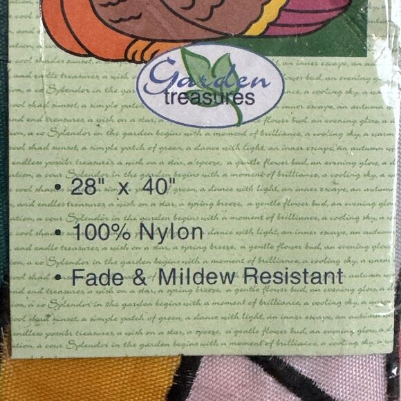 Vintage Garden Treasures Autumn Banner Flag Thanksgiving Decor NIP - Picture 3 of 5